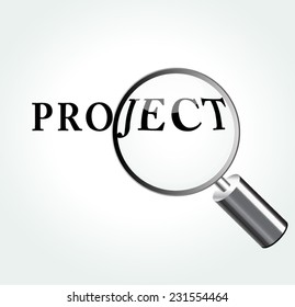 illustration of abstract project concept with magnifying