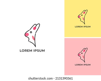 ILLUSTRATION ABSTRACT RABBIT LINE LOGO DESIGN VECTOR