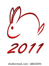 ilustración de un conejo abstracto para el año 2011