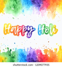 illustration of abstract rainbow watercolor Happy Holi background