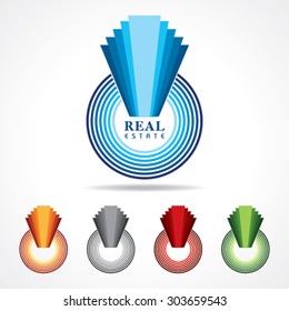 Illustration of abstract real estate icon designs stock vector