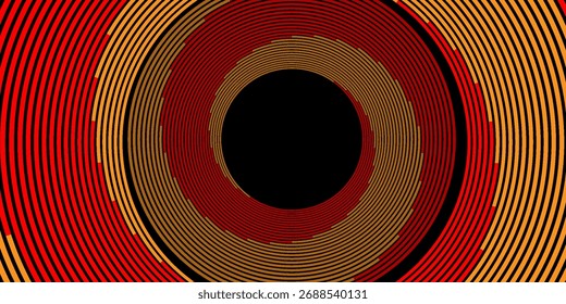 Ilustración de círculos concéntricos rojos abstractos. eps 10