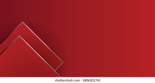 Illustration of abstract red metallic with white light ray and glossy line. Metal frame design for background. Vector design modern digital technology concept for wallpaper, banner template