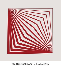 ilustración de cuadrado rojo abstracto con elementos geométricos para decoración, banner, cartel