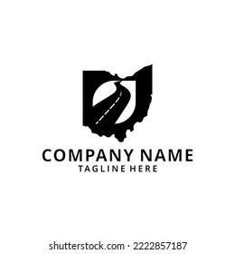 Illustration Abstract road logo design template vector 