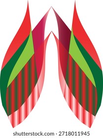 Illustration of abstract rocket launch symbol with red green and yellow colors
