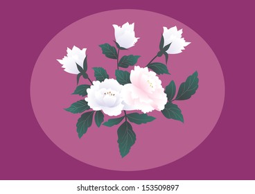 Illustration of abstract roses with background