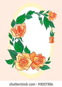 Illustration of abstract roses frame