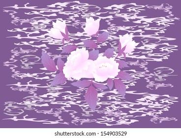 Illustration of abstract roses with stained background