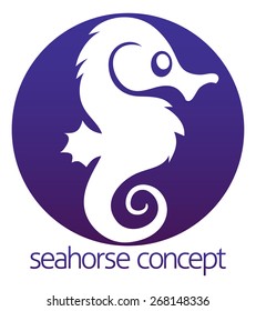 An illustration of an abstract seahorse circle concept design