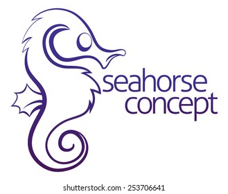 An illustration of an abstract seahorse concept design