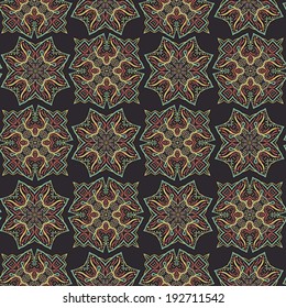 Illustration of abstract seamless pattern with floral design