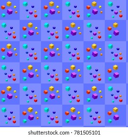 Illustration of abstract seamless pattern. Mixed small and large diamonds.