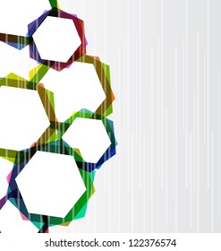 Illustration abstract set colorful hexagons background - vector