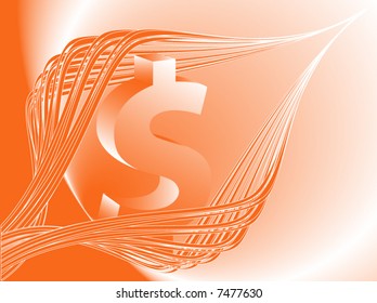 Illustration of abstract shapes and dollar