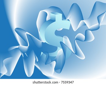 Illustration of abstract shapes and dollar