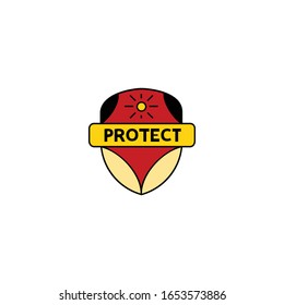 Vektorillustration mit Schild und Bikini-Logo