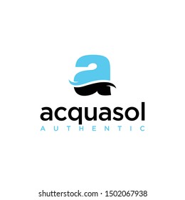 Illustration of an abstract A sign made simple and clean with waves in the middle logo design
