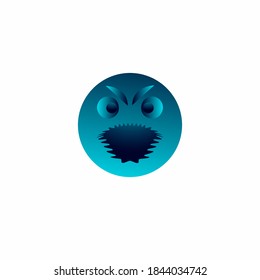 ILLUSTRATION ABSTRACT SIMPLE CHARACTER  MONSTER DESIGN WITH GRADIENT COLOR VECTOR.  GOOD FOR HELLOWEN EVENT