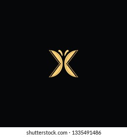 ILLUSTRATION ABSTRACT SIMPLE ELEGANT BUTTERFLY LINE DESIGN  LOGO VECTOR. GOOD FOR SALON AND SPA, HEALTHCARE