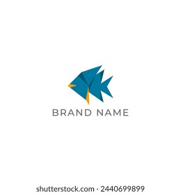 ILLUSTRATION ABSTRACT SIMPLE FISH GEOMETRIC LOGO ICON MINIMALIST TEMPLATE DESIGN ELEMENT VECTOR