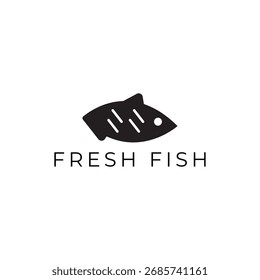 ILUSTRAÇÃO ABSTRATO PEIXE SIMPLES ÍCONE DE LOGOTIPO GEOMÉTRICO MODELO MINIMALISTA ELEMENTO DE DESIGN VETOR