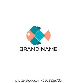 ILUSTRACIÓN ABSTRACTO VECTOR DE DISEÑO DE PLANTILLAS MINIMALISTA DE ICONO DE LOGO DE PESCADO SENCILLO