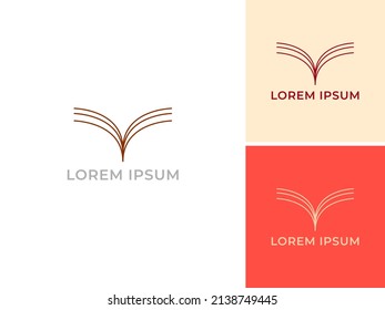 ILLUSTRATION ABSTRACT SIMPLE READ BOOK LOGO DESIGN VECTOR