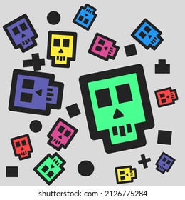 Illustration of Abstract Skull pattern background.vector design