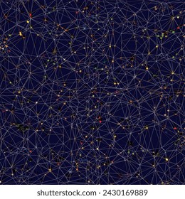 Illustration of Abstract  Sky Map. Constellations on Night Dark Background. 