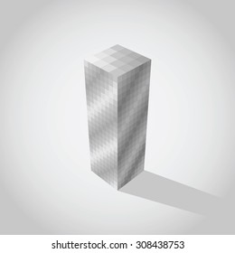 illustration with abstract skyscraper with shadow