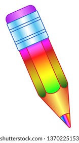 Illustration of the abstract small spectrum color pencil icon