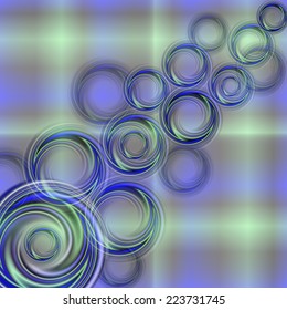 Illustration of abstract smooth swirls in blue and green colors 