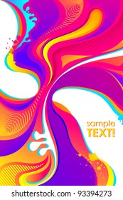 illustration of abstract spalshs of colors on Holi background