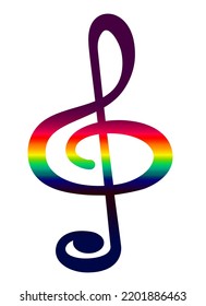 Illustration of the abstract spectrum treble clef symbol