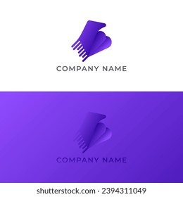 ILLUSTRATION ABSTRACT SPEED HORSE GRADIENT PURPLE COLOR SIMPLE LOGO ICON TEMPLATE DESIGN VECTOR