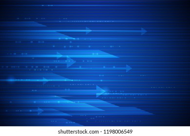 Illustration abstract speed movement and light effect, lines pattern design. High speed movement and motion blur over dark blue background. Futuristic, hi tech technology concept.