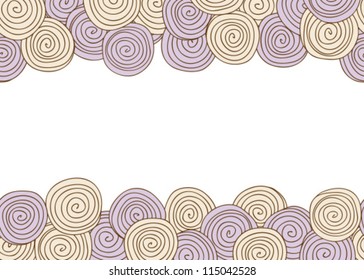 Illustration of abstract spiral seamless background with frame
