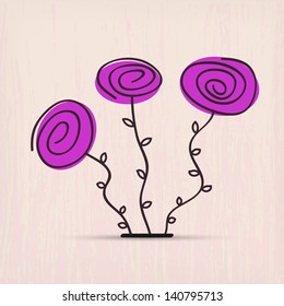 illustration of abstract spring flowers