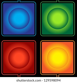 Illustration of abstract square shapes in different colors