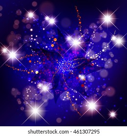 Illustration of the Abstract Star Background in Navy Blue