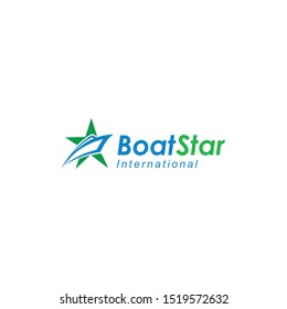 Illustration of an abstract star with a ship boat logo design