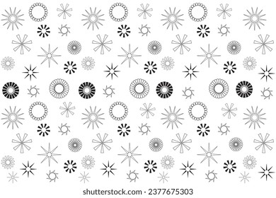 Illustration of abstract stars flower on white background.