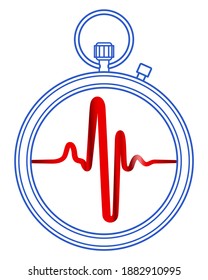 Illustration of the abstract stopwatch pulse monitor