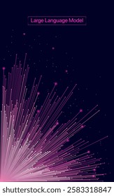 Illustration of abstract stream. Artificial intelligence. Big data, technology, AI, data transfer, data flow, large language model, generative AI