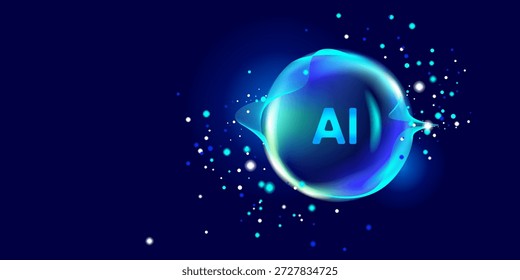 Illustration des abstrakten Streams. Künstliche Intelligenz. Big Data, Technologie, KI, Datentransfer, Datenfluss, Großsprachmodell, generative KI