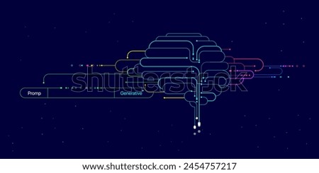 Generative AI illustration of empty yellow opened carton egg container placed on bright blue background representing concept of recycling packaging