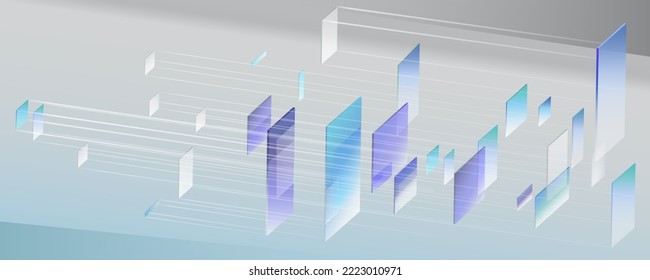 Illustration of abstract stream information with cyan and blue line in white background. Big data, technology, connection, AI background