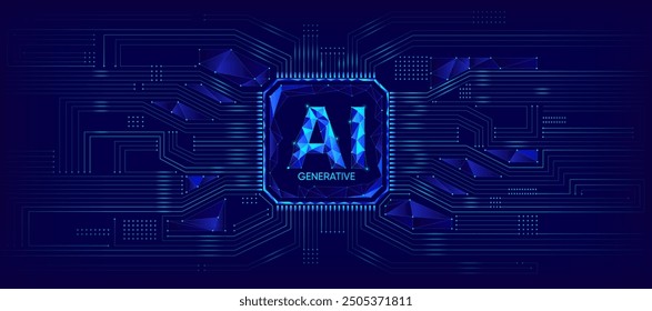 Illustration of abstract stream information. Generate image, video from prompt concept. Big data, technology, AI, data transfer, data flow, generative ai, large language model, ai brain background