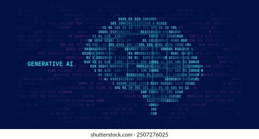 Illustration of abstract stream information with LLM, dot and line. Big data, technology, AI, data transfer, data flow, large language model, generative ai